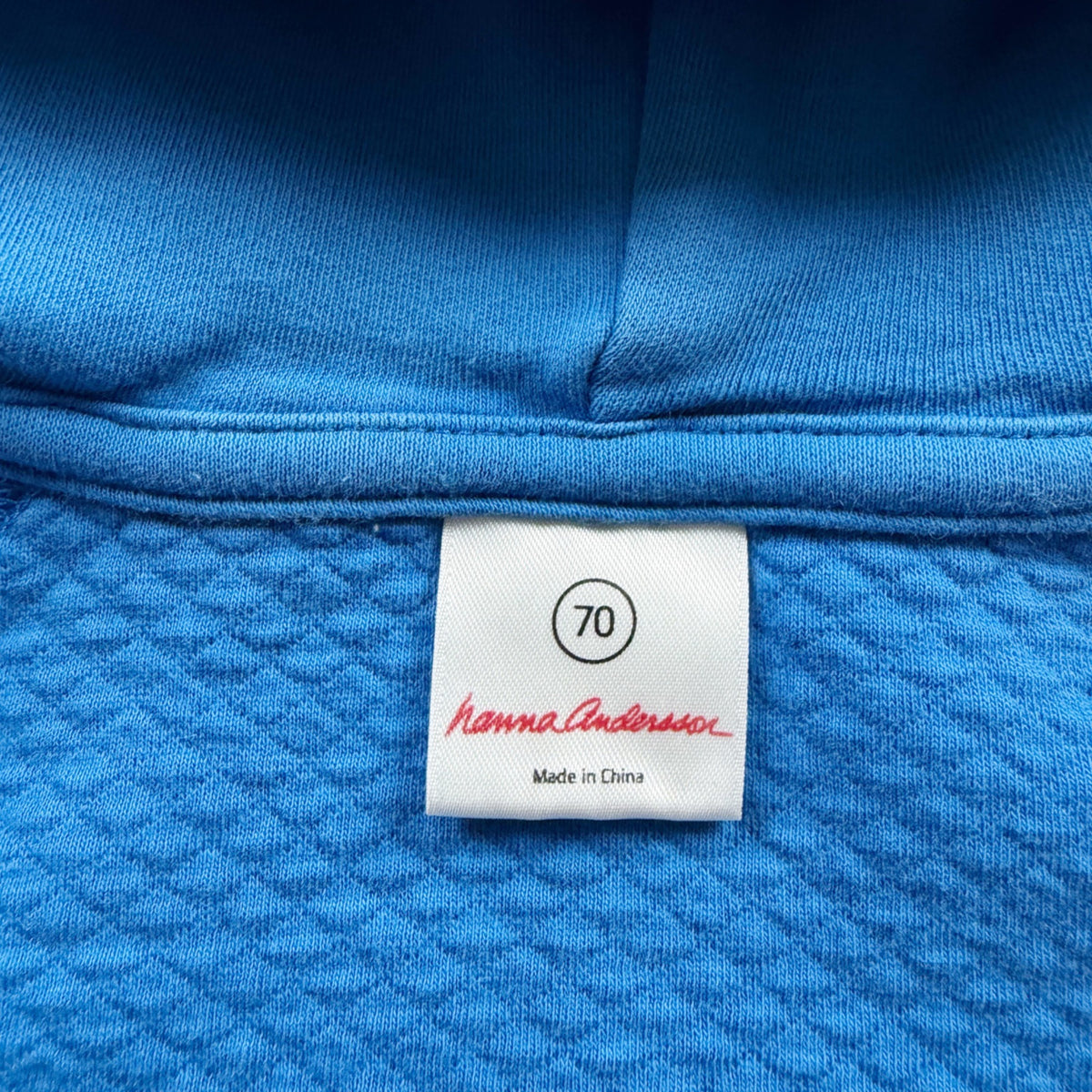 Hanna Andersson Baby Zip Up Hoodie Caterpillar Bee Blue Cotton Blend 6-12 Months