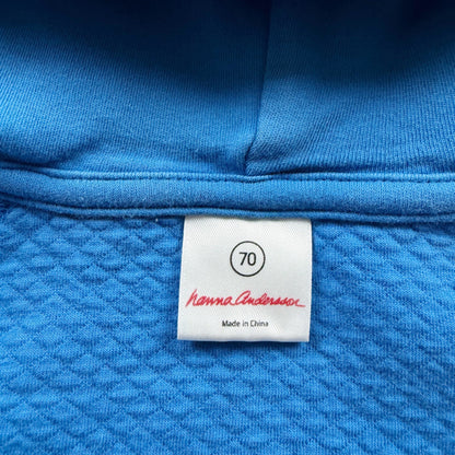 Hanna Andersson Baby Zip Up Hoodie Caterpillar Bee Blue Cotton Blend 6-12 Months
