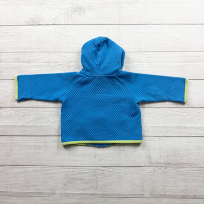 Hanna Andersson Baby Zip Up Hoodie Caterpillar Bee Blue Cotton Blend 6-12 Months