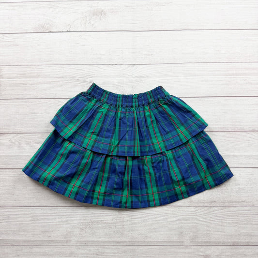 Crewcuts Girls Blue Green Plaid Layered Skirt 10