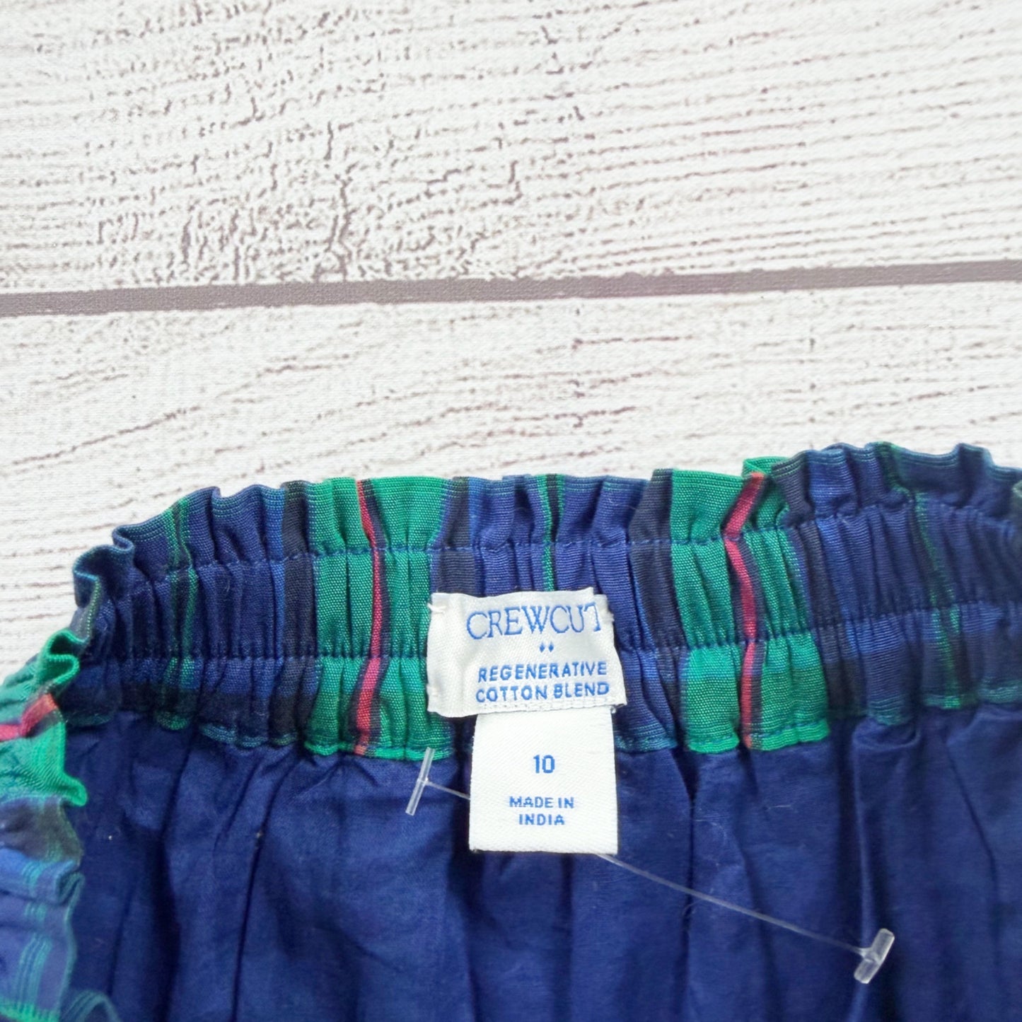 Crewcuts Girls Blue Green Plaid Layered Skirt 10