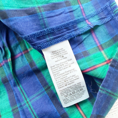 Crewcuts Girls Blue Green Plaid Layered Skirt 10