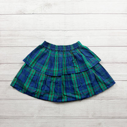 Crewcuts Girls Blue Green Plaid Layered Skirt 10