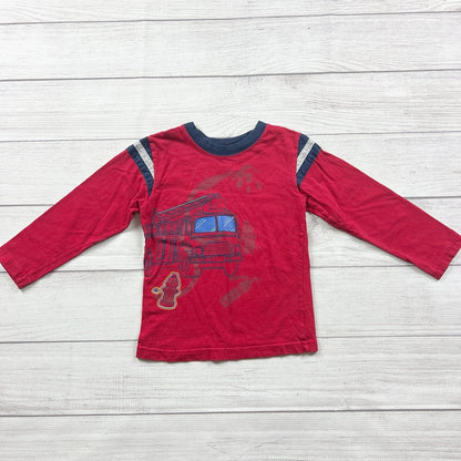 Garanimals Toddler Long Sleeve T-Shirt Red Fire Truck Graphic Tee 4T
