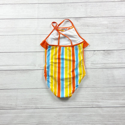 DreamWorks Spirit Riding Free Girls One Piece Swimsuit Rainbow Stripe Ruffle S