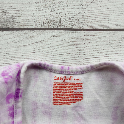 Cat & Jack Girls Purple Tie Dye Dress Lightweight Casual Design Sleevess S 6-7