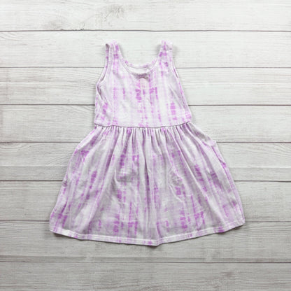 Cat & Jack Girls Purple Tie Dye Dress Lightweight Casual Design Sleevess S 6-7