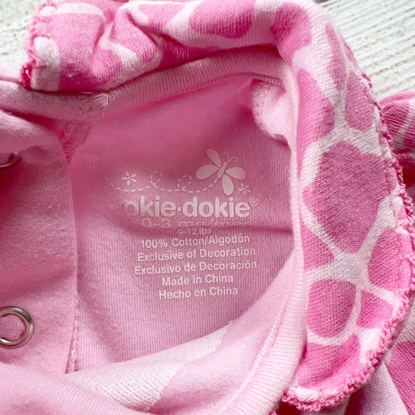 Okie Dokie Baby Girl Romper Giraffe Print Skirted One-Piece Outfit 0-3 Months