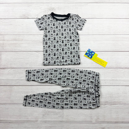 Kickee Pants Kids Bamboo Pajama Set Rock and Roll Guitar Print Sleepwear NWT 2T