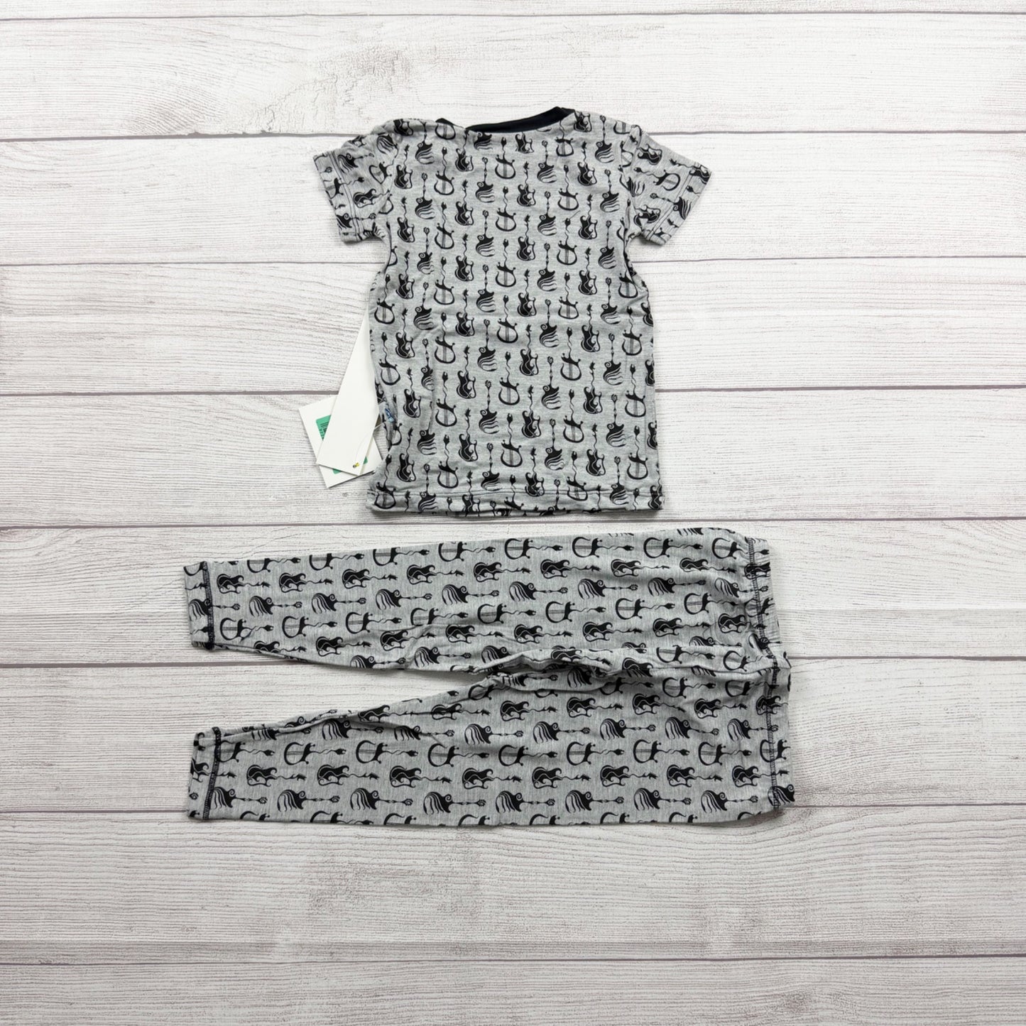 Kickee Pants Kids Bamboo Pajama Set Rock and Roll Guitar Print Sleepwear NWT 2T