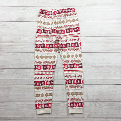 Burt's Bees Kids Holiday Pajama Set Red White Snowflake Candy Cane Pattern 10