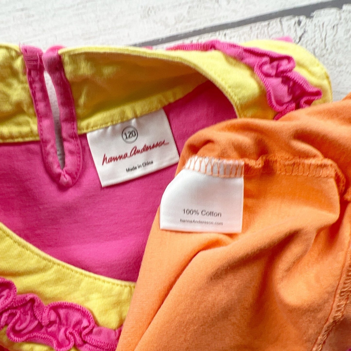 Hanna Andersson Girls Colorblock Tank Dress Sleeveless Ruffle Pockets 6-7