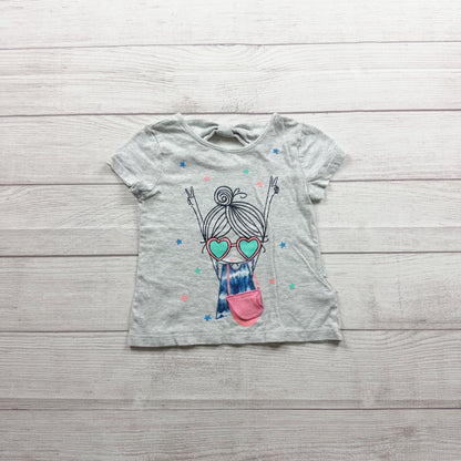 Baby Gap Toddler Graphic Short Sleeve T-Shirt Grey Flap Surprise 3T
