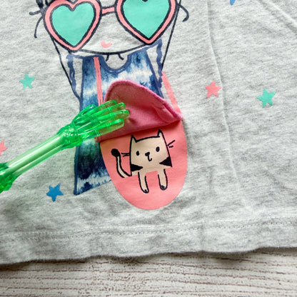 Baby Gap Toddler Graphic Short Sleeve T-Shirt Grey Flap Surprise 3T
