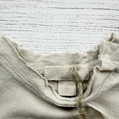 Tiny Soul Short Sleeve Button Detail Top Beige Cotton Linen Blend NWT 3-6 Months
