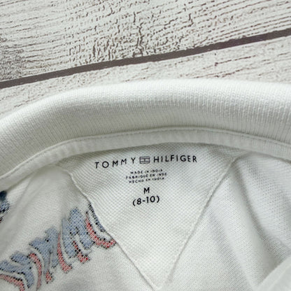 Tommy Hilfiger Boys Polo Shirt Allover “Tommy” Logo Print Short Sleeve M 8-10
