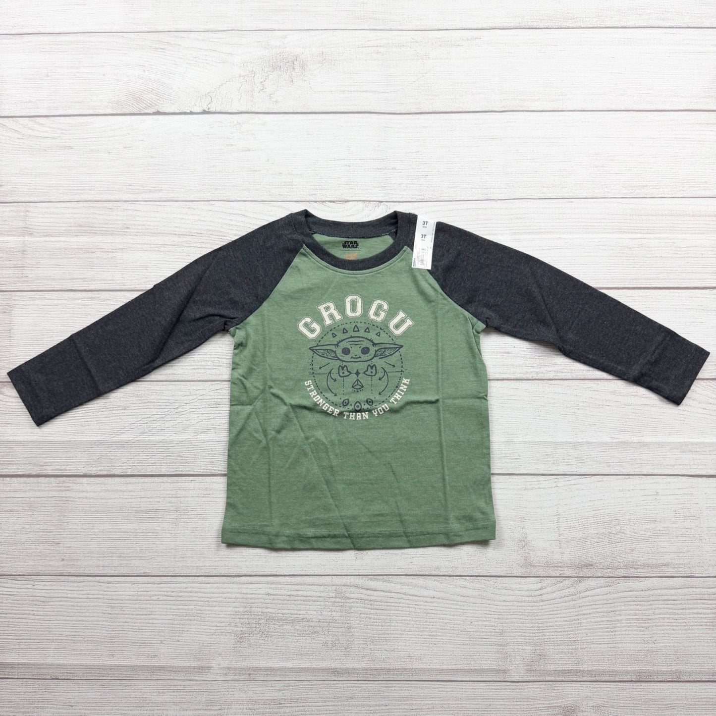 Star Wars Jumping Beans Grogu Long Sleeve Boys Graphic Tee NWT 3T