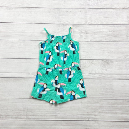 Okie Dokie Kids Toucan Print Green Sleeveless Romper 3T