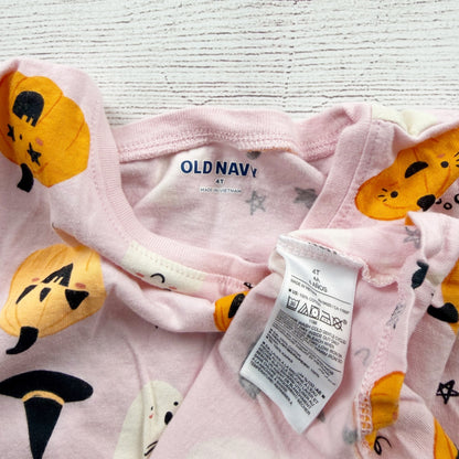 Old Navy Toddler Girls Halloween Long Sleeve Dress Pink Pumpkins Ghosts 4T
