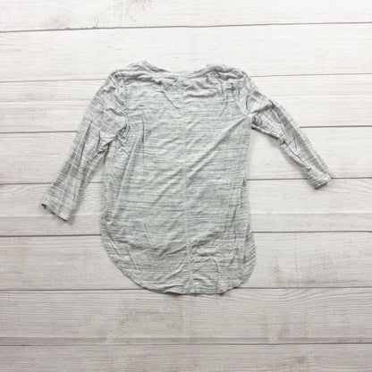 Old Navy Girls Gray Striped 3/4 Sleeve High Low Hem Shirt Lightweight XS 5
