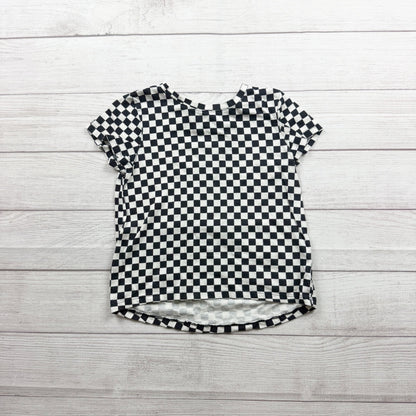 Old Navy Checked Black White Softest Tee Kids Lightweight Cotton M 8
