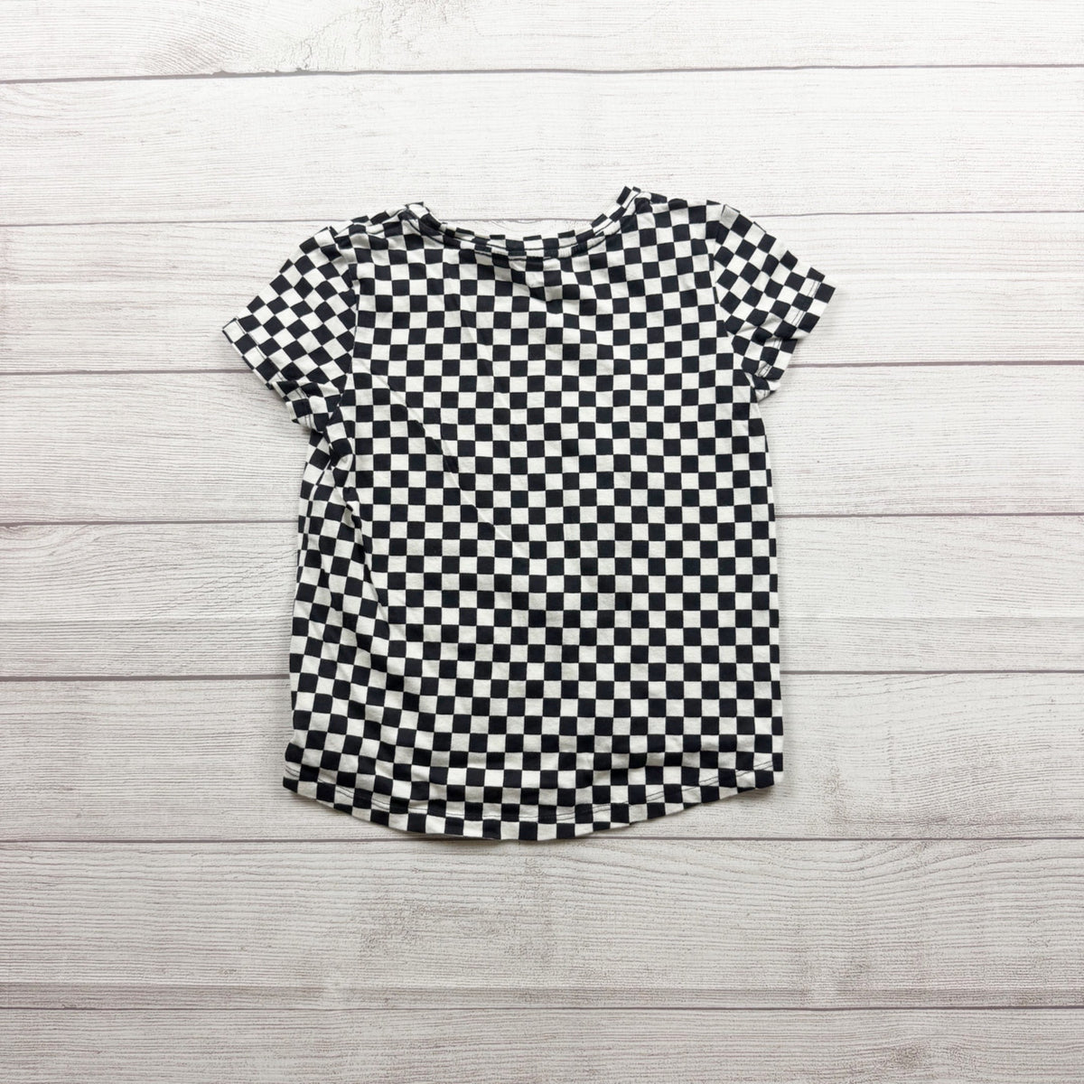 Old Navy Checked Black White Softest Tee Kids Lightweight Cotton M 8