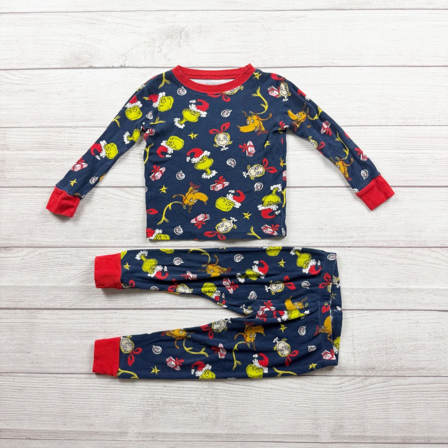 Grinch Carter's Pajama Set Christmas Holiday Print Sleepwear 18-24 Months