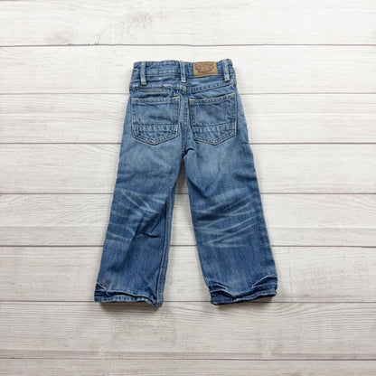 Gap Toddler Boys Original Fit Denim Distressed Blue Jeans Adjustable Waist 3T