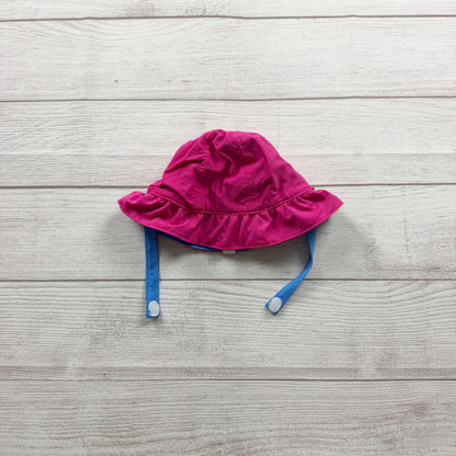 Koala Kids Pink Ruffle Baby Sun Swim Hat Chin Straps Nylon Blend 3-6 Months
