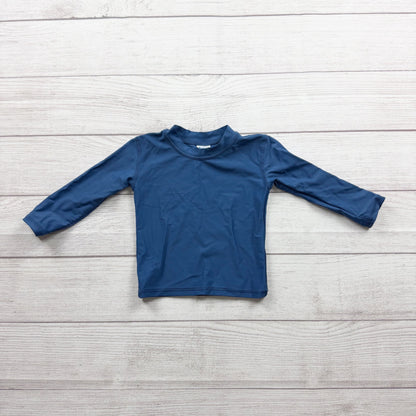 Rugged Butts Navy Blue Long Sleeve Swim Shirt Sun Protection UPF 12-18 Months