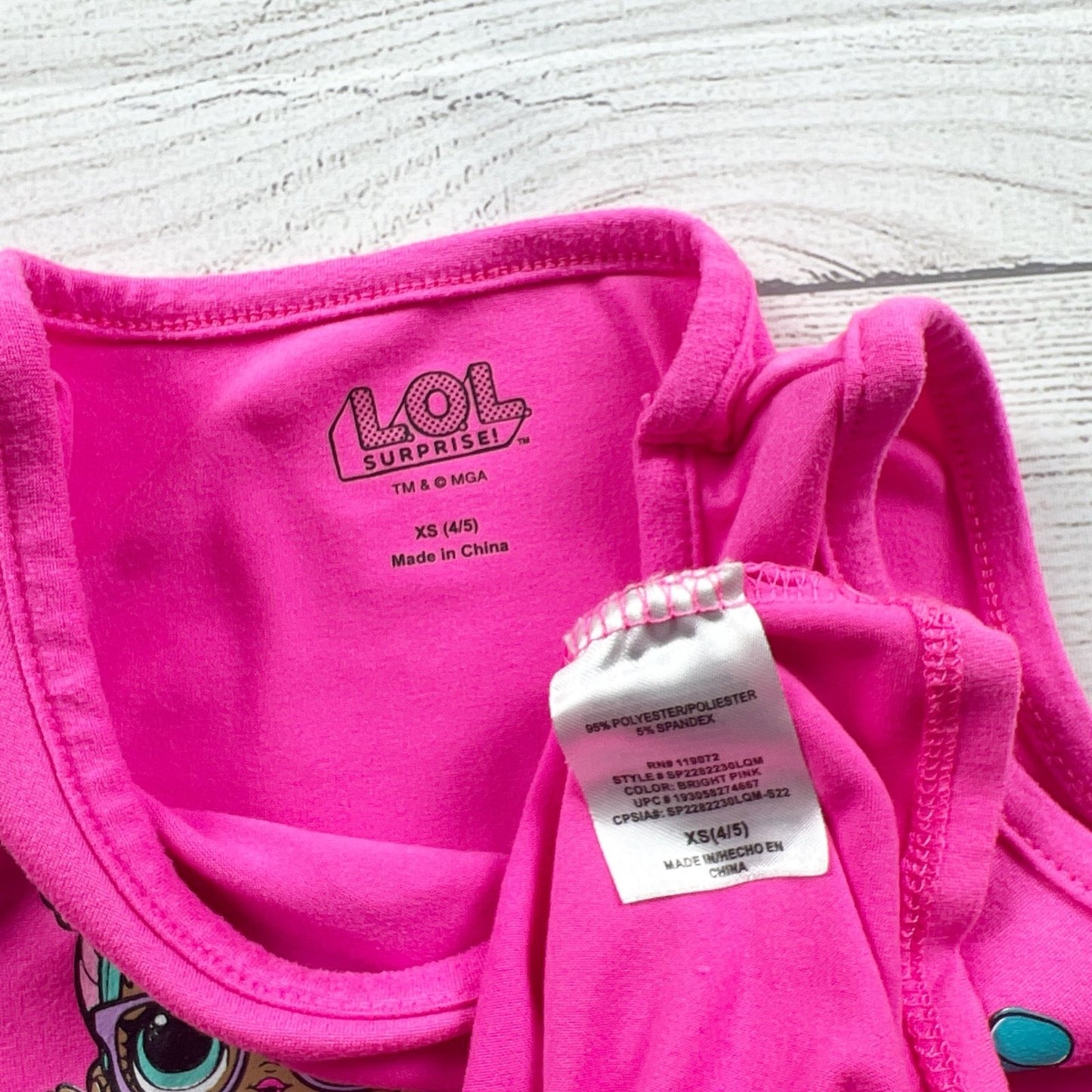 LOL Surprise! Pink Tank Dress Girls Road Trippin Glitter Graphic Hem XS 4-5