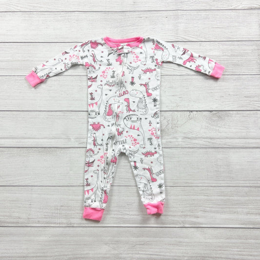 Carter’s Baby Girl Pajamas Dinosaur Print One Piece Sleeper Footless 9-12 Months
