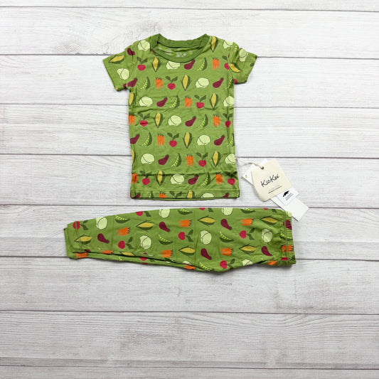 Kickee Pants Toddler Pajamas Set Veggie Print Bamboo Viscose 2-Piece NWT 3T