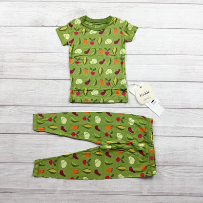 Kickee Pants Toddler Pajamas Set Veggie Print Bamboo Viscose 2-Piece NWT 3T