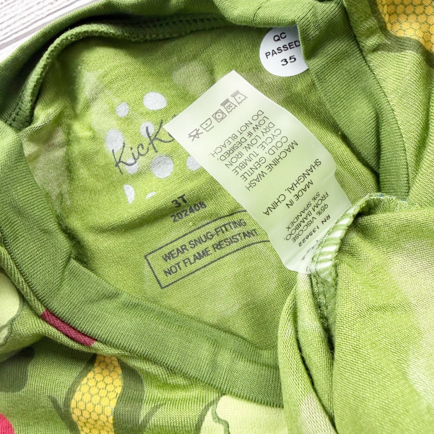 Kickee Pants Toddler Pajamas Set Veggie Print Bamboo Viscose 2-Piece NWT 3T