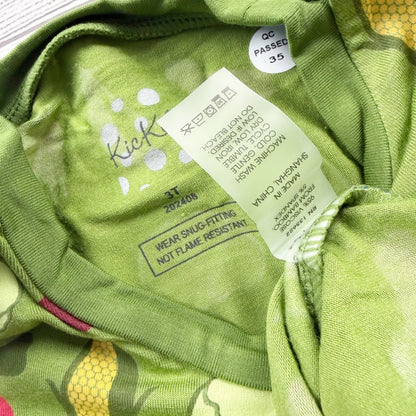 Kickee Pants Toddler Pajamas Set Veggie Print Bamboo Viscose 2-Piece NWT 3T