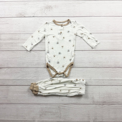Milkberry Baby 2-Piece Outfit Long Sleeve Bodysuit Pants Sheep Print 3-6 Months