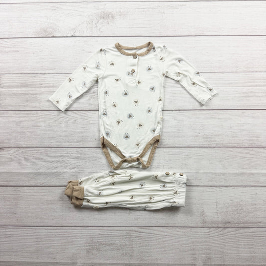 Milkberry Baby 2-Piece Outfit Long Sleeve Bodysuit Pants Sheep Print 3-6 Months