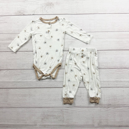 Milkberry Baby 2-Piece Outfit Long Sleeve Bodysuit Pants Sheep Print 3-6 Months