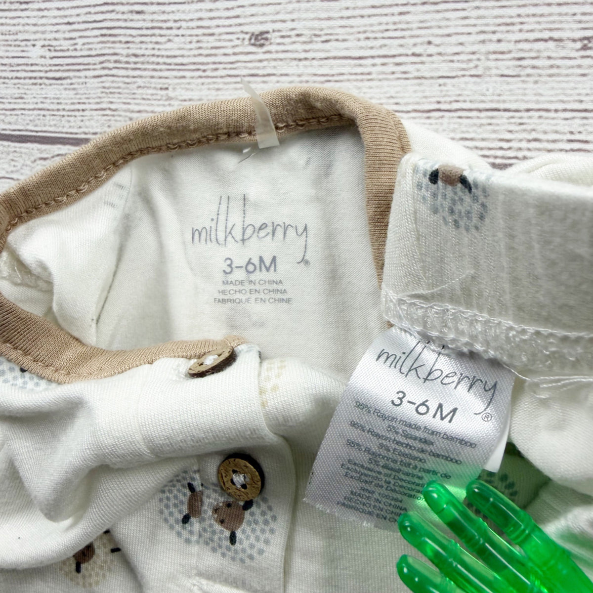 Milkberry Baby 2-Piece Outfit Long Sleeve Bodysuit Pants Sheep Print 3-6 Months