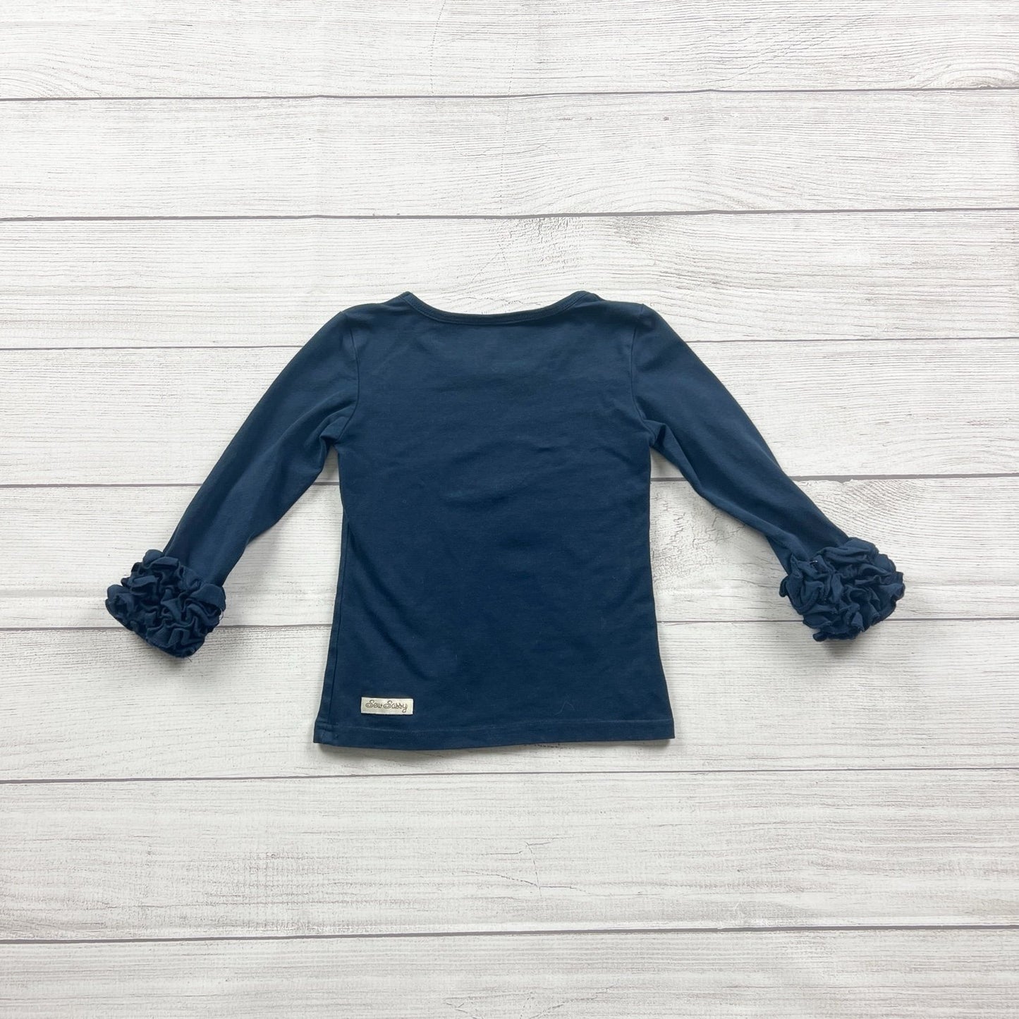 Sew Sassy Ruffle Cuff Top Toddler Girls Long Sleeve Shirt Layering Basic 2T