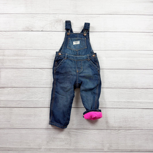 Oshkosh Fleece Lined Denim Overalls 9-12 Months