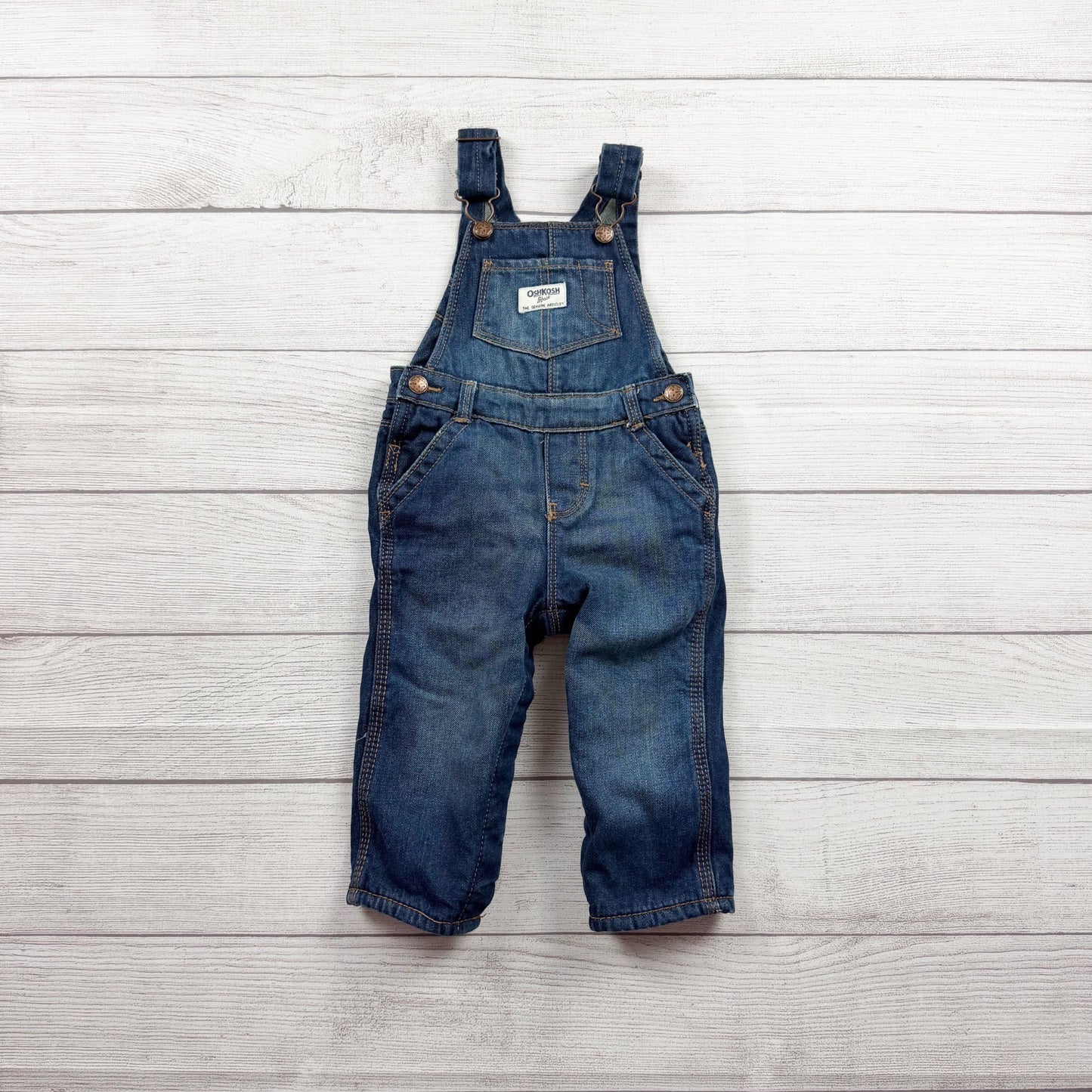 Oshkosh Fleece Lined Denim Overalls 9-12 Months