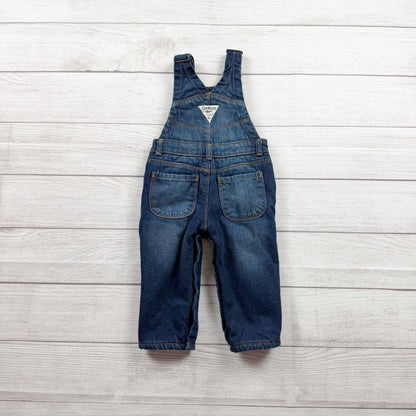 Oshkosh Fleece Lined Denim Overalls 9-12 Months