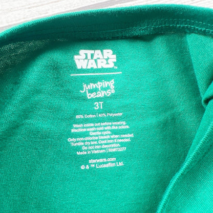 Star Wars Grogu Toddler Girl T-Shirt Green “Luckiest in the Galaxy” NWT 3T