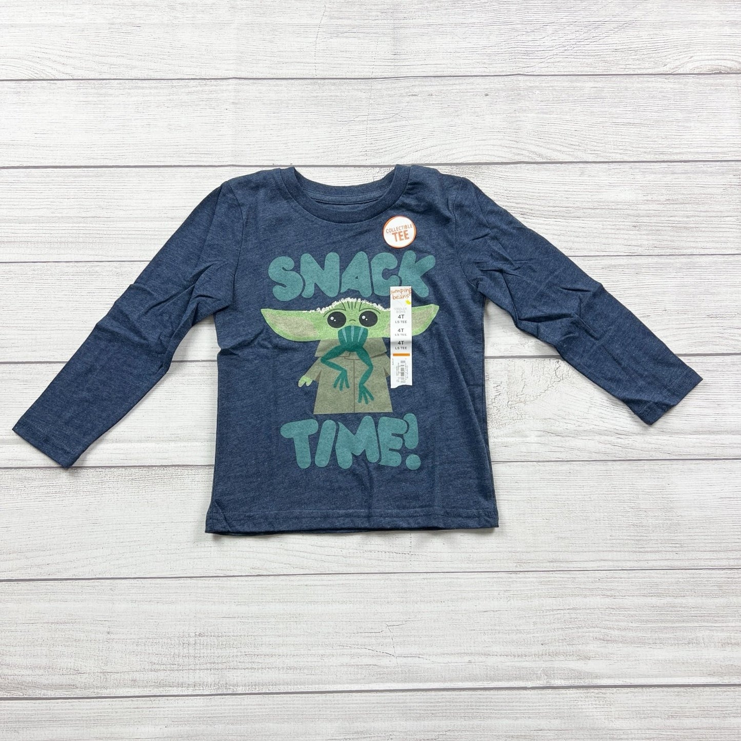 Star Wars Toddler Shirt “Snack Time!” Grogu Baby Yoda Graphic Tee NWT 4T