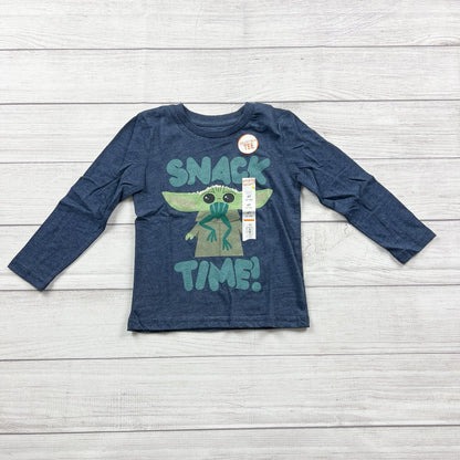 Star Wars Toddler Shirt “Snack Time!” Grogu Baby Yoda Graphic Tee NWT 4T