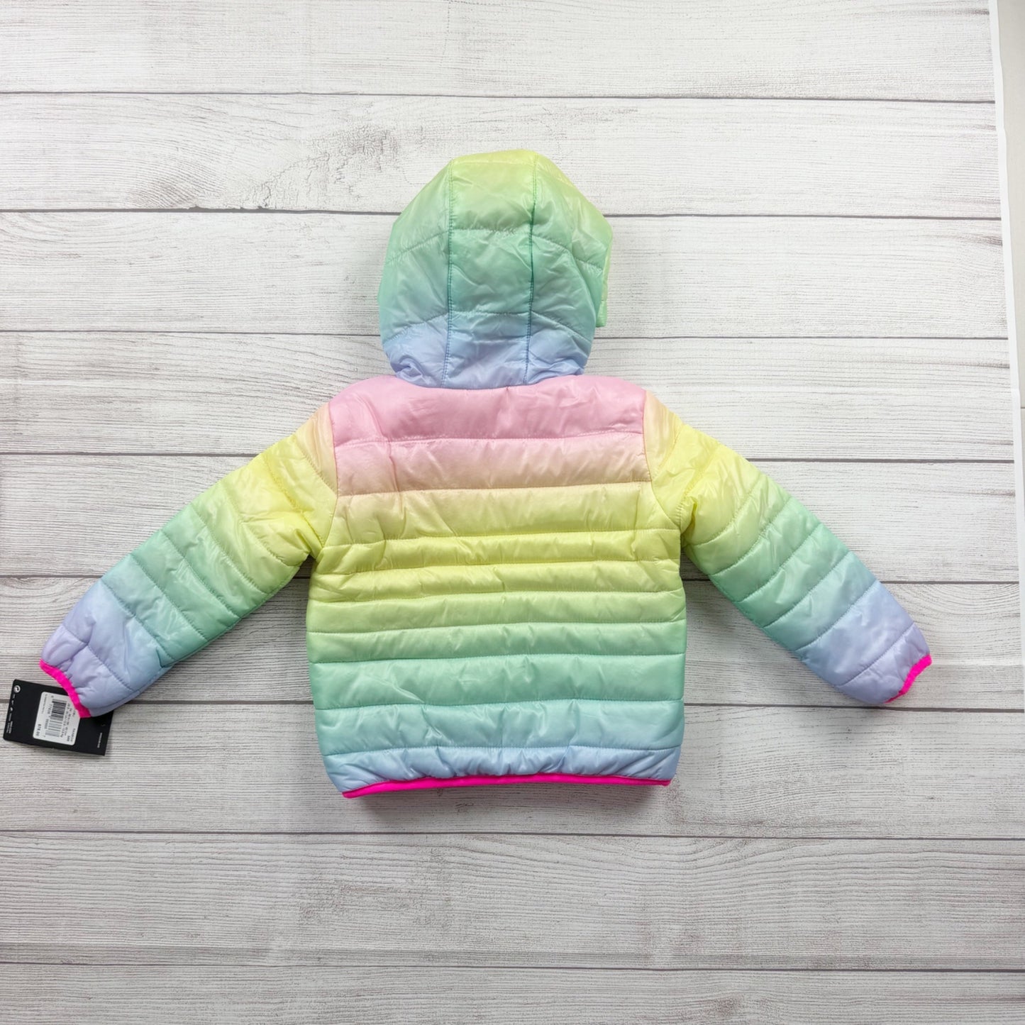 Nike Toddler Puffer Jacket Ombré Rainbow Hooded Coat Fleece Lined NWT 24 Months