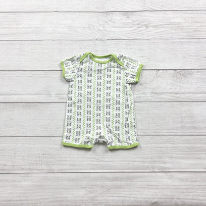Old Navy Baby Panda Graphic Short Sleeve Romper Green 0-3 Months