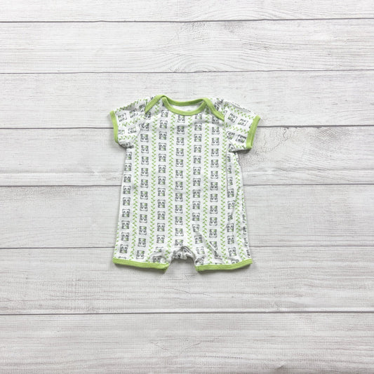 Old Navy Baby Panda Graphic Short Sleeve Romper Green 0-3 Months